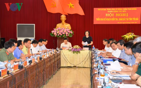 Bí thư Tỉnh ủy Yên Bái Phạm Thị Thanh Trà phát biểu tại buổi làm việc.
