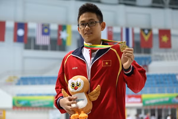 Kình ngư Lâm Quang Nhật đã hai lần liên tiếp vô địch SEA Games.