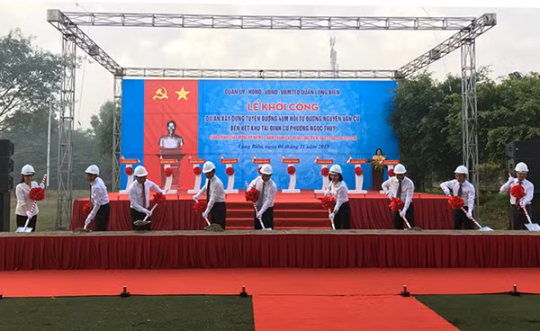 Khởi công tuyến đường rộng 40 m tại quận Long Biên