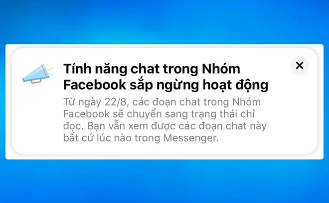 Dòng thông báo gây hoang mang cho người dùng Facebook tại Việt Nam.