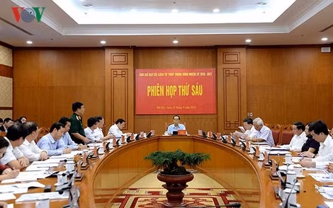 Chủ tịch nước Trần Đại Quang chủ trì phiên họp Ban chỉ đạo cải cách tư pháp Trung ương năm 2018.