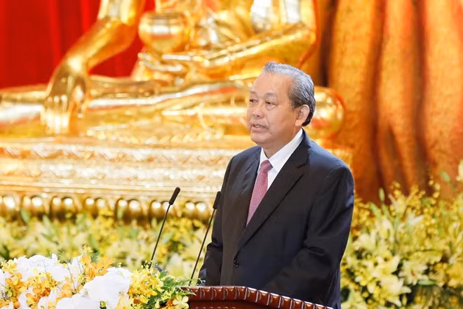 Phó Thủ tướng Thường trực Chính phủ Trương Hòa Bình phát biểu lễ bế mạc.