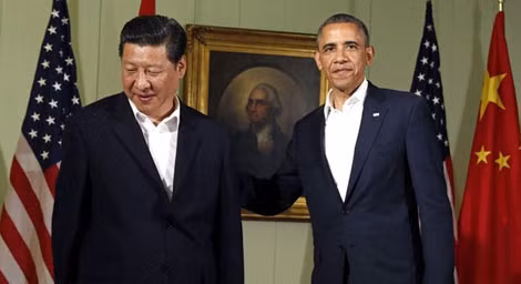 Tổng thống Mỹ Barack Obama (phải) và Chủ tịch Trung Quốc Tập Cận Bình. Tổng thống Mỹ Barack Obama (phải) và Chủ tịch Trung Quốc Tập Cận Bình.
