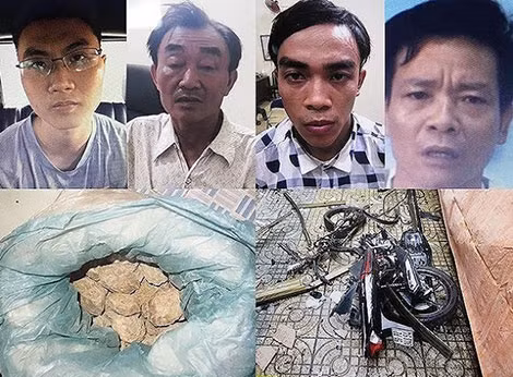 Các đối tượng ném bom vào trụ sở Công an phường 12 (quận Bình Tân).