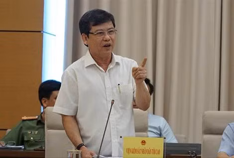 Viện trưởng Viện kiểm sát nhân dân Tối cao Lê Minh Trí phát biểu tại phiên họp Ủy ban Tư pháp về việc xử lý án tham nhũng.