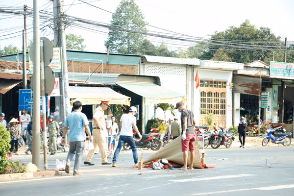 Hiện trường vụ tai nạn.