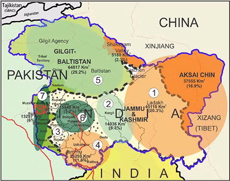 Khu vực tranh chấp nhạy cảm Kashmir. Ảnh: Canary Trap.