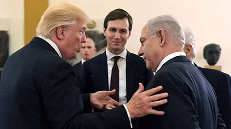 Tổng thống Mỹ Donald Trump, cố vấn Kushner và Thủ tướng Israel Benjamin Netanyahu. Ảnh: Axios.