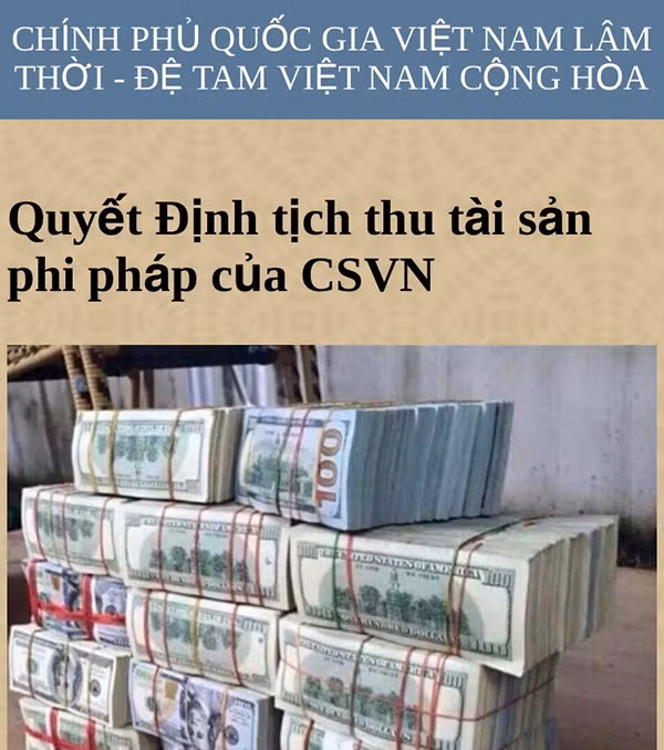 Trang web cùng những nội dung phản động của tổ chức “Chính phủ quốc gia Việt Nam lâm thời”.