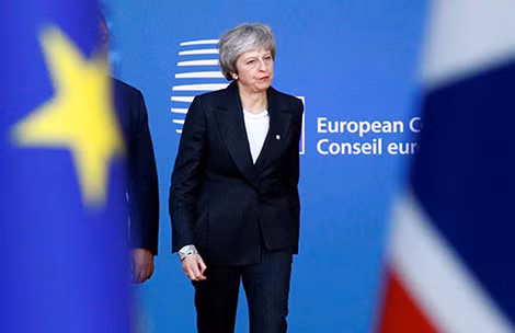 Thủ tướng Anh Theresa May trong cuộc gặp gần nhất với các lãnh đạo EU.