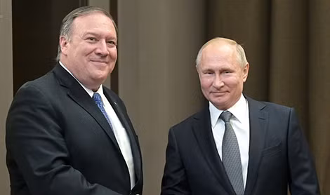 Tổng thống Nga Putin tiếp Ngoại trưởng Mỹ Mike Pompeo tại Sochi, Nga. Ảnh: Ria Novosti.