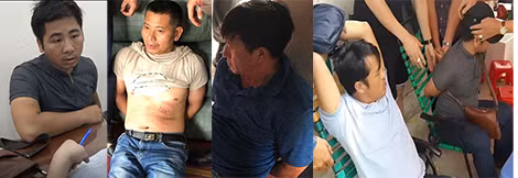 Một số đối tượng trong đường dây buôn bán ma túy bị bắt giữ.