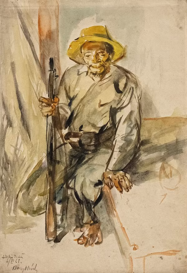 Cố Thiểm, 1968 - Màu nước trên giấy, 39 x 27 cm – Họa sĩ Trần Huy Oánh.