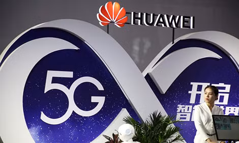 Gian hàng 5G của Huawei tại Triển lãm Công nghệ thông tin ở Bắc Kinh, tháng 9-2018.