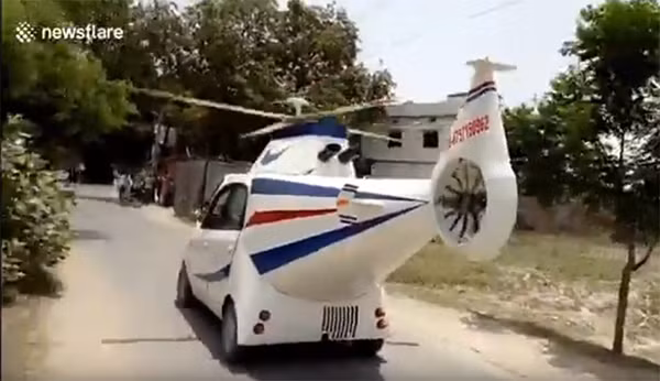 Chiếc "trực thăng" có 4 bánh của Kumar.