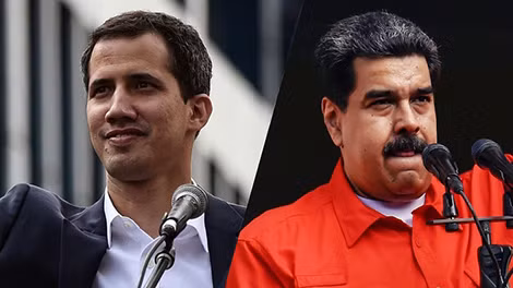 Tổng thống Venezuela Nicolas Maduro (phải) và ông Juan Guaido.