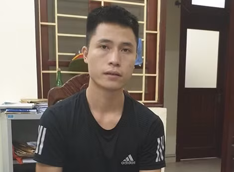 Đối tượng Nguyễn Duy Cường tại cơ quan Công an.