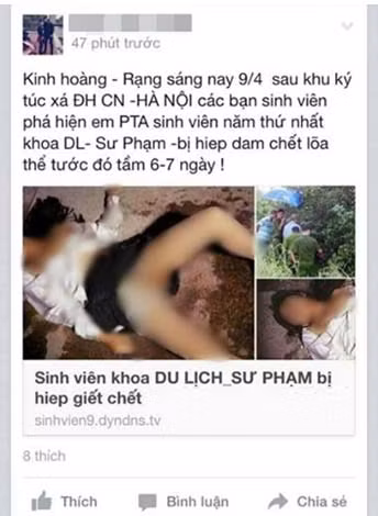 Thông tin và hình ảnh được tung lên mạng xã hội facebook gây hoang mang dư luận.