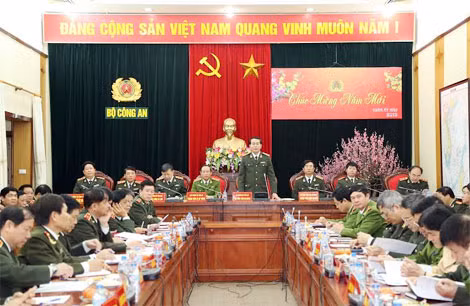 Đại tướng Trần Đại Quang, Ủy viên Bộ Chính trị, Bộ trưởng Bộ Công an phát biểu kết luận tại Hội nghị.