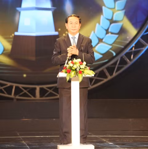 Chủ tịch nước Trần Đại Quang phát biểu tại buổi lễ.
