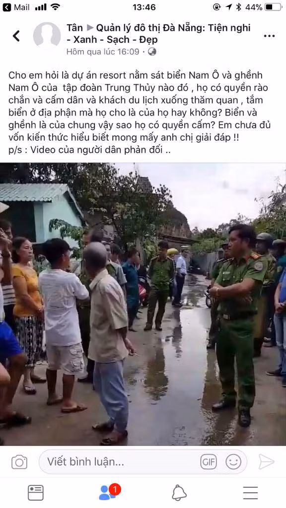 Ngư dân tại làng Nam Ô, phường Hòa Hiệp Nam nhiều ngày nay đã bức xúc phản ánh lên trang Quản lý đô thị và chính quyền địa phương vì bị “bít lối” xuống biển.