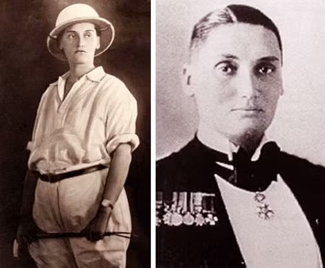 V. Arkell-Smith khi bắt đầu giả trai...và trong vai Đại tá Sir Victor Barker.