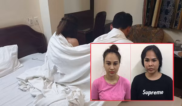 Hai đối tượng Vũ Thị Duyên và Lê Thị Vân (ảnh nhỏ).
