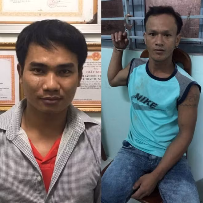 Các đối tượng tại cơ quan Công an.