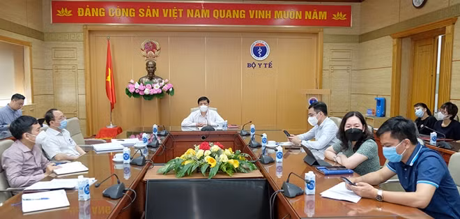 Cuộc họp trực tuyến giữa Bộ Y tế Việt Nam với Tổng giám đốc Công ty TNHH Pfizer Việt Nam. (Ảnh: Trần Minh)