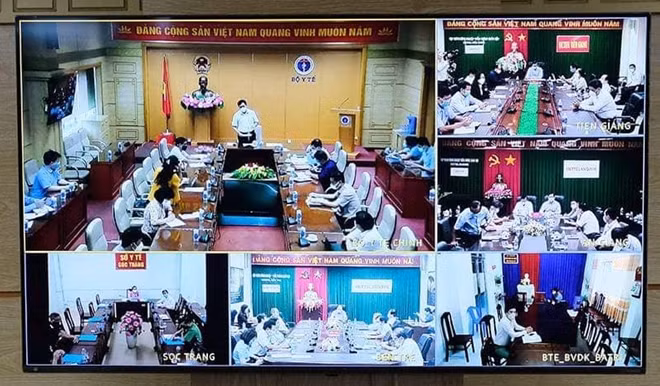 Thứ trưởng Đỗ Xuân Tuyên họp trực tuyến với 4 tỉnh phía Nam. (Ảnh: Trần Minh)
