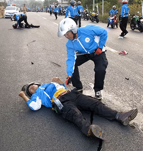 Hiện trường vụ tai nạn.