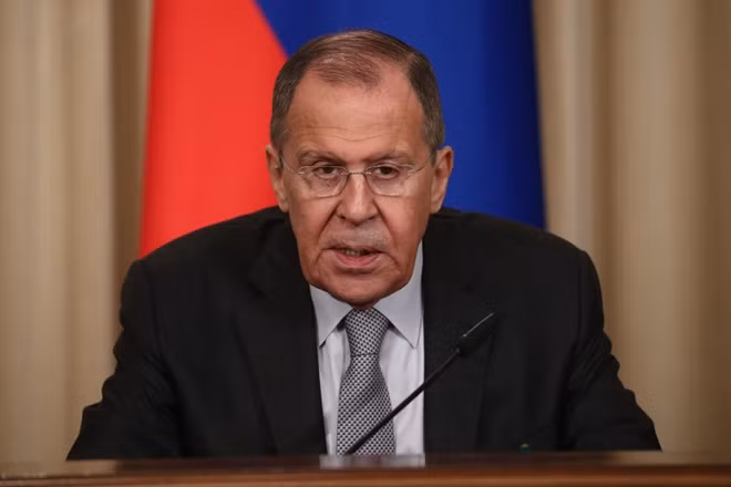 Ngoại trưởng Lavrov giải thích lý do đưa Czech và Mỹ vào danh sách nước không thân thiện trong buổi họp báo tại Moscow. Ảnh: MID Russia.