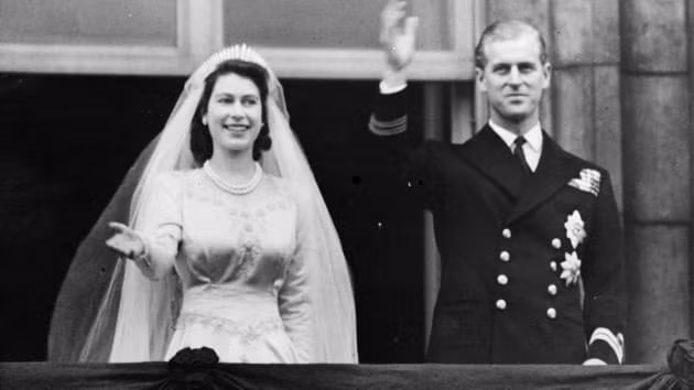 Hoàng thân Philip và Nữ hoàng Anh Elizabeth kết hôn năm 1947. Ảnh: Getty Images.