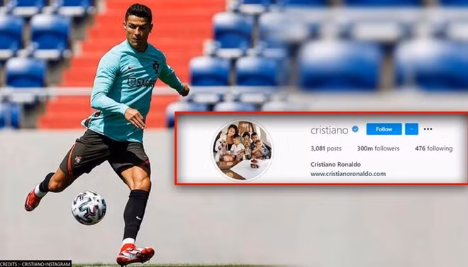Tài khoản của CR7 có số lượt theo dõi nhiều nhất thế giới. Ảnh: Cristiano Instagram.