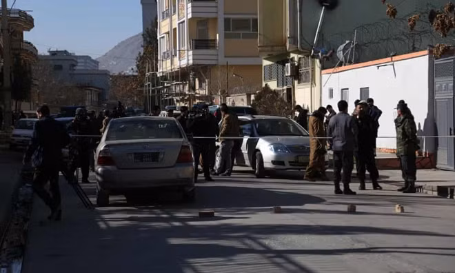 Hiện trường vụ ám sát tại Kabul. Ảnh: Tân Hoa Xã.