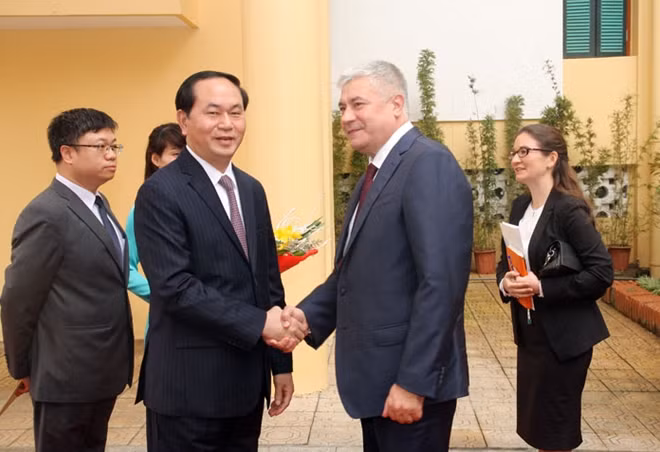 Bộ trưởng Trần Đại Quang cùng Bộ trưởng Bộ Nội vụ Liên bang Nga Kolokoltsev Vladimir Aleksandrovich.