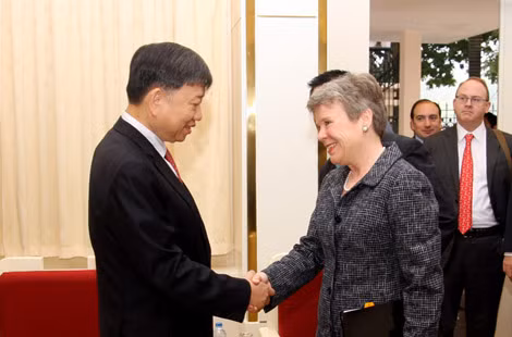 Thứ trưởng Tô Lâm cùng Thứ trưởng Bộ Ngoại giao Hoa Kỳ Rose E. Gottemoeller.