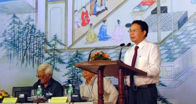 Ông Lê Văn Thanh, Phó Chủ tịch UBND tỉnh Quảng Nam, phát biểu tại hội thảo.