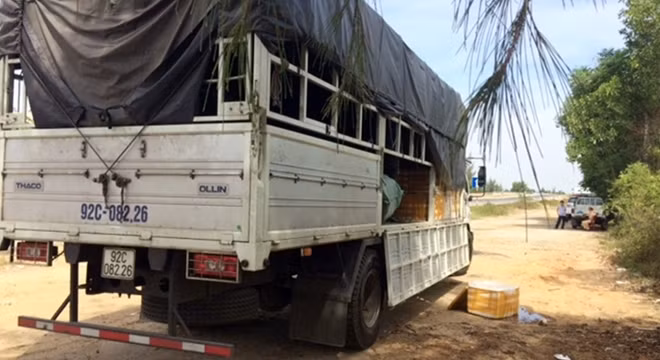 Xe tải bị phát hiện chở 1,75 tấn nội tạng động vật hôi thối đưa đi TP Hồ Chí Minh tiêu thụ.