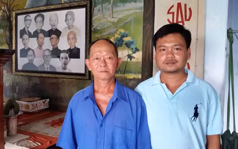 Nhân chứng Sáu Xiêm và anh Châu - Công an xã Bình Nghị.