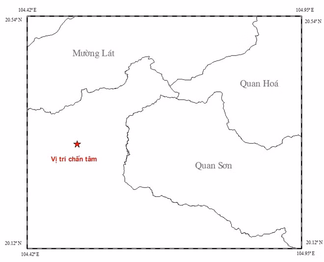 Vị trí nơi xảy ra động đất
