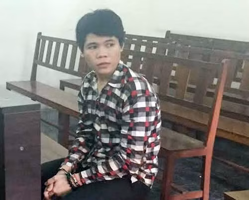 Bị cáo Hữu tại phiên tòa.