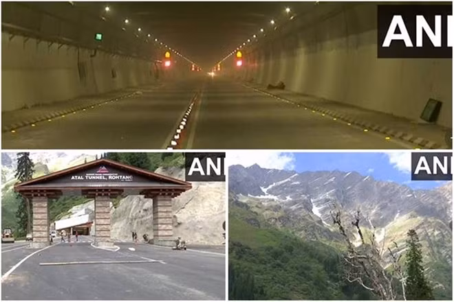 Đường hầm Atal Rohtang được đặt theo tên của cố Thủ tướng Ấn Độ Atal Bihari Vajpayee. Ảnh: ANI.
