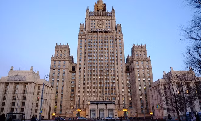 Ban Tài chính và Tiền tệ nằm bên trong toà nhà trụ sở Bộ Ngoại giao Nga tại Moscow. Ảnh: Ria Novosti.