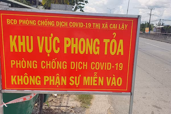 Thị xã Cai Lậy thực hiện giãn cách xã hội theo Chỉ thị 16 của Thủ tướng Chính phủ.