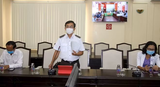 Thạc sĩ Trần Văn Hai - Giám đốc Trung tâm Kiểm soát bệnh tật tỉnh thông tin về trường hợp F1 của BN2014.