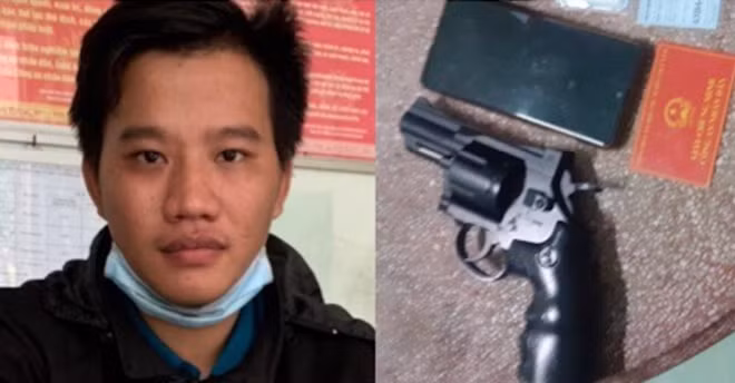 Huân cùng tang vật bị tạm giữ.