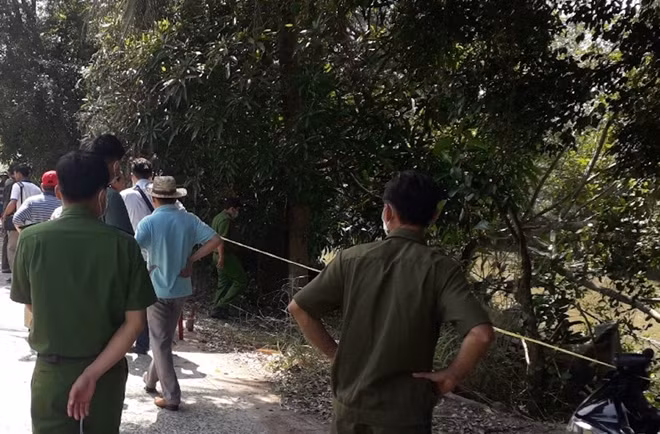 Hiện trường khu vực phát hiện thi thể nạn nhân.