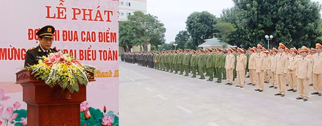 Thiếu tướng Trịnh Xuyên, Giám đốc Công an tỉnh Thanh Hóa phát động đợt thi đua.
