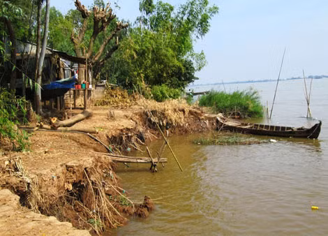Huyện Thanh Bình và huyện biên giới Hồng Ngự (Đồng Tháp) luôn là “điểm nóng” sạt lở cả mùa khô lẫn mùa mưa.